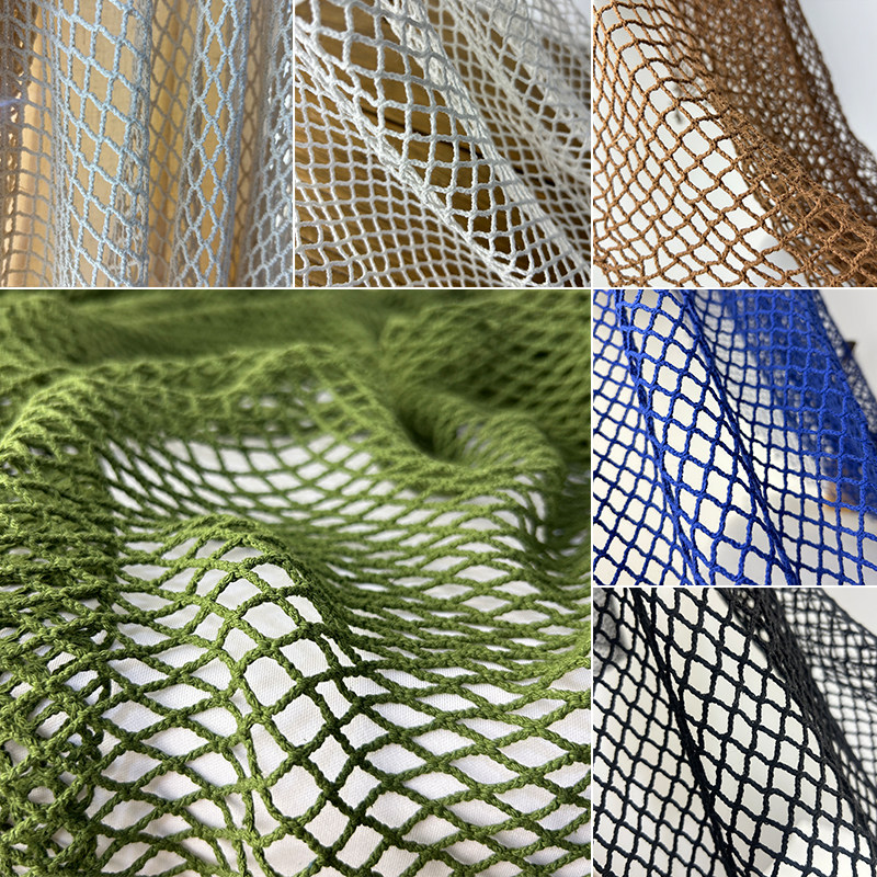 Crystal Mesh Fabric - Baumwoll-Leinen-Fischnetzstoff, großmaschiges, durchsichtiges Gaze-Tuch für DIY-Näharbeiten,